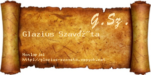 Glazius Szavéta névjegykártya